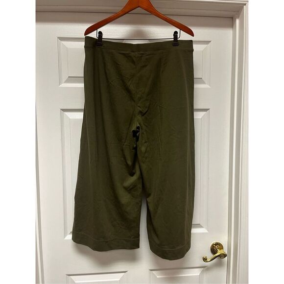 J. Jill Moss Green Cropped Wide Leg Pull On Pants sz L NWT - Picture 4 of 7